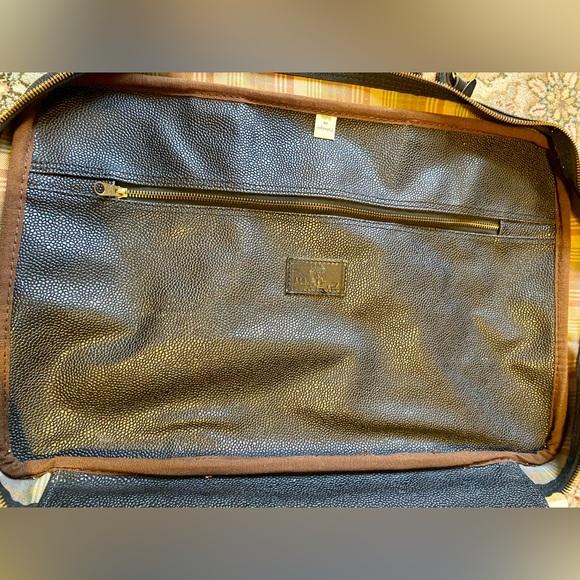 ***Host Pick*** Mulberry Brown Leather Weekender Bag, Water Resistant, Brass - Picture 6 of 7